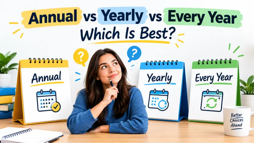 annual vs yearly vs every year which is best