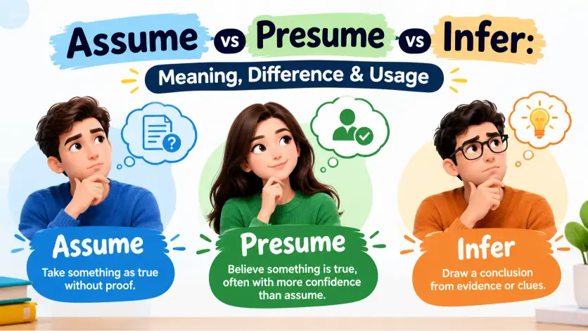 assume vs presume vs infer meaning difference usage