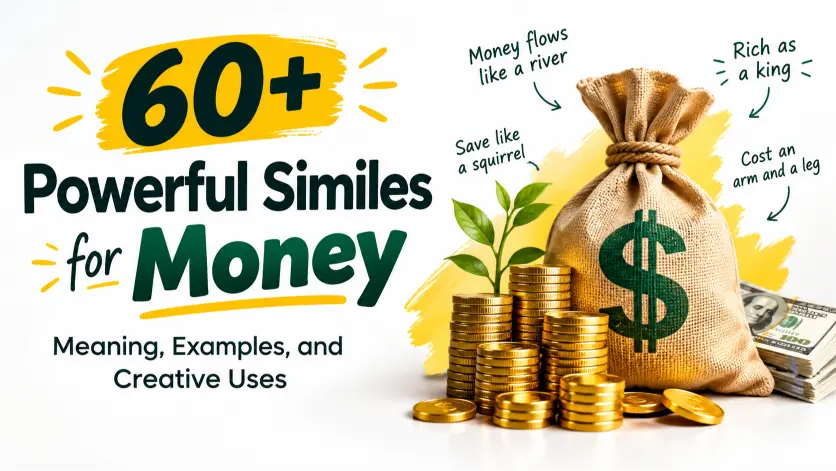 powerful similes for money with grammer generator